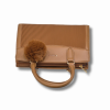 Almeely Large women brown hand bag with plush ball