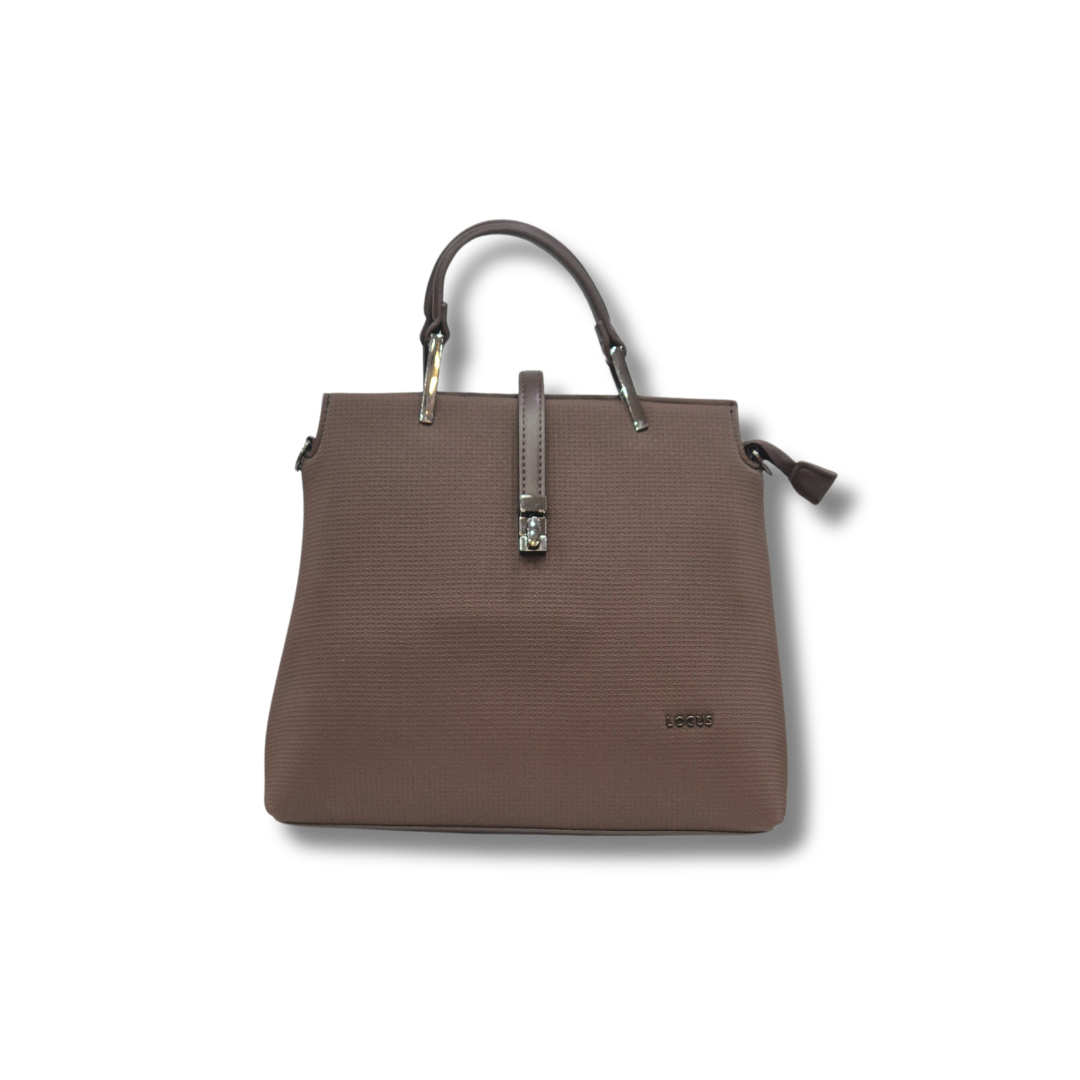 Logus Short Handle Women Handbag brown color