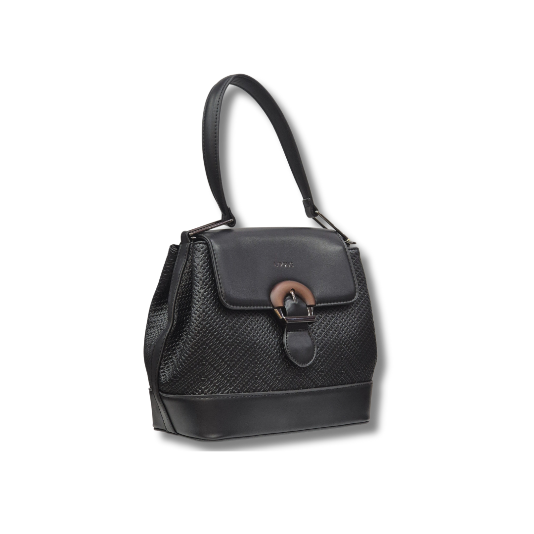 Logus Women SlingBag black with Multiple Compartments