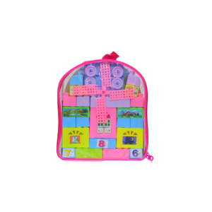 58-Piece Colorful Building Blocks Set with Backpack