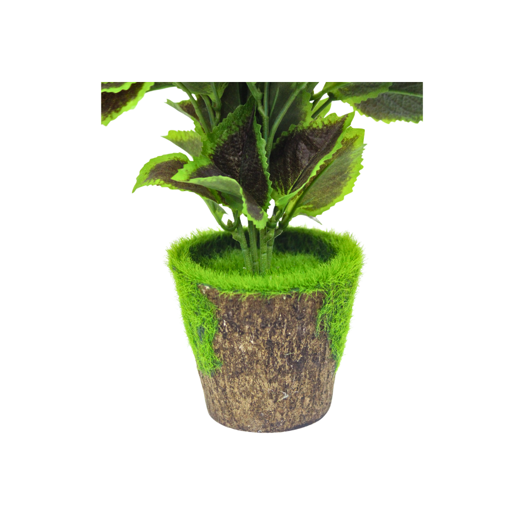 Artificial Indoor Plant with Green Purple Leaves