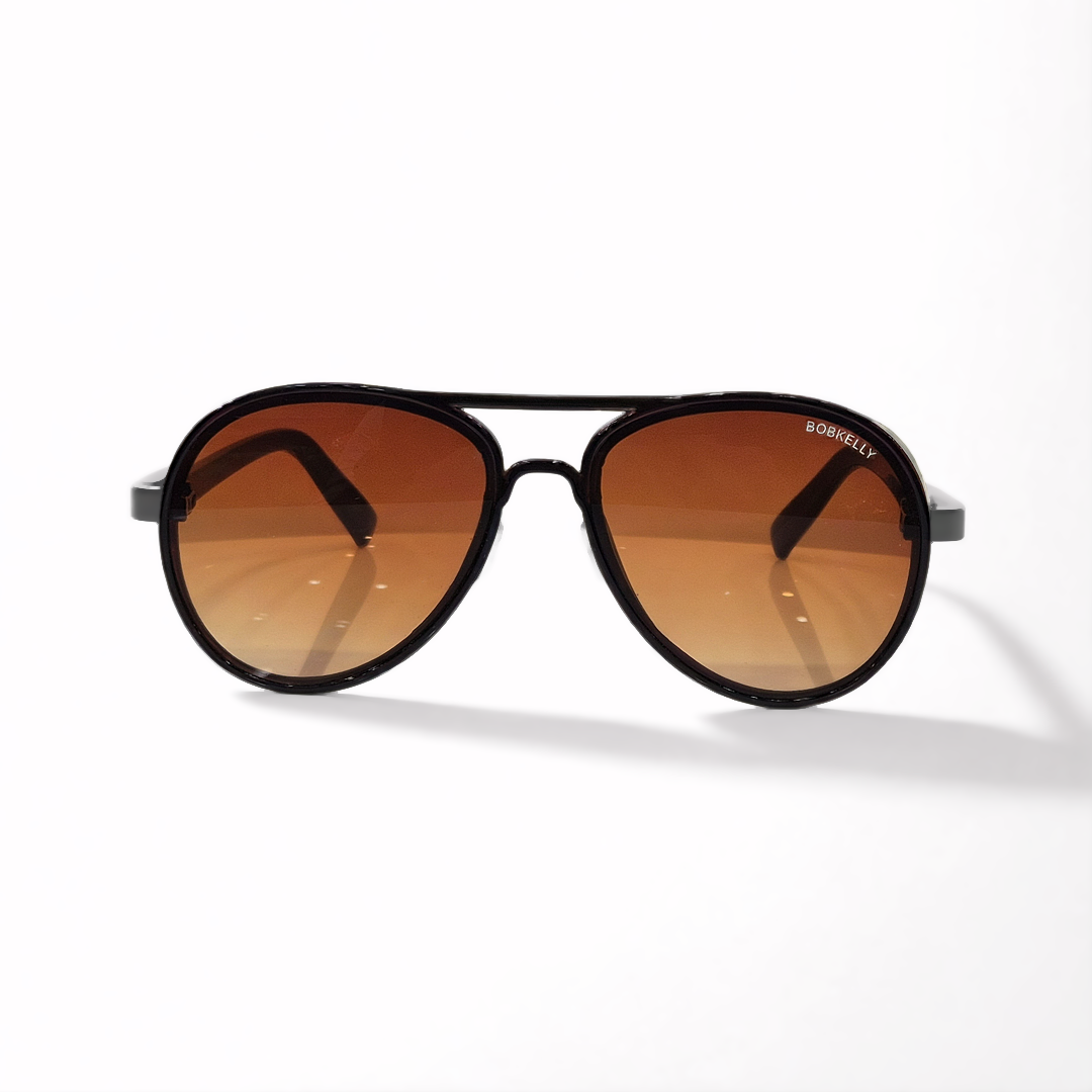 BOBKELLY Brown Aviator Sunglasses