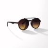 Bobkelly Round Sunglasses with Double Bridge & Side Shields